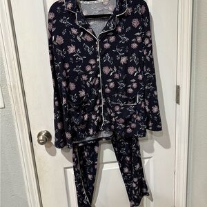Nine West Women’s Pajama Set - Navy and Pink Floral